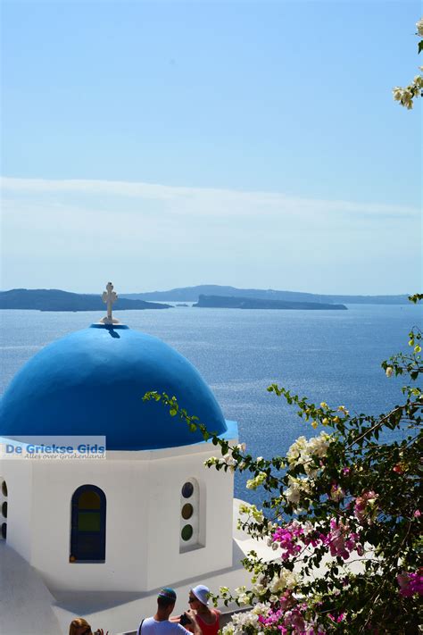 Eiland Santorini De Badplaats Kamari