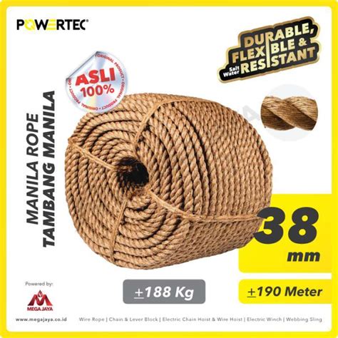 Jual Tali Tambang Manila Rope Mm X M X Kg Powertec Tampar