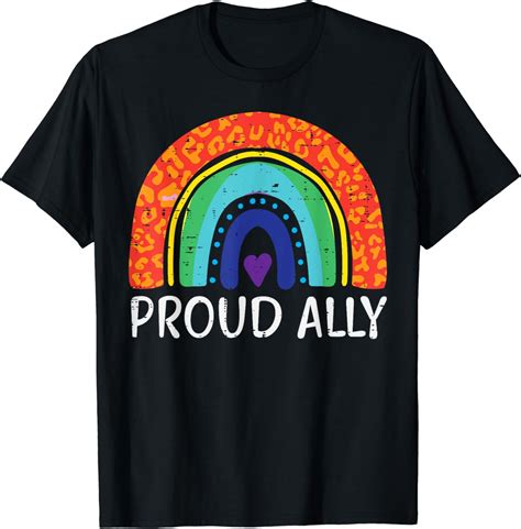 Rainbow Flag Proud Ally Gay Pride Month Lgbtq Ally Lgbt T Shirt