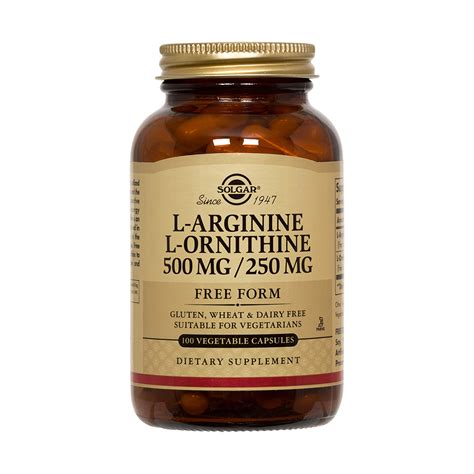 L-Arginine / L-Ornithine 500 – 250mg – 100 caps – Solgar