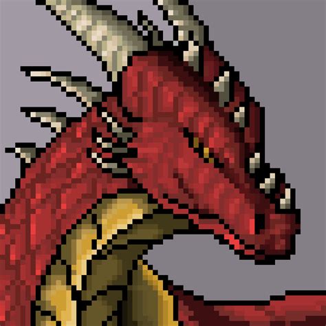 Burak Unutmaz Red Fire Dragon Pixel Art Original