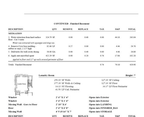 Mold Remediation Estimate Template