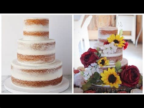 Semi Naked Cake Tutorial Fill Stack Frost A Tiered Cake Youtube Wedding Cake Videos
