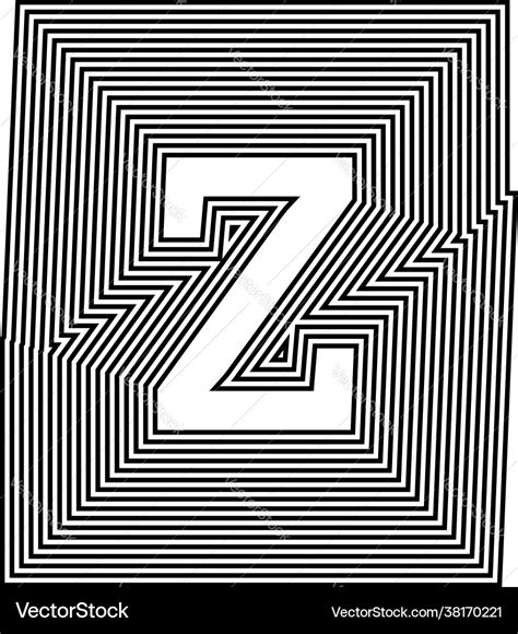 Letter Z Line Logo Icon Design Royalty Free Vector Image