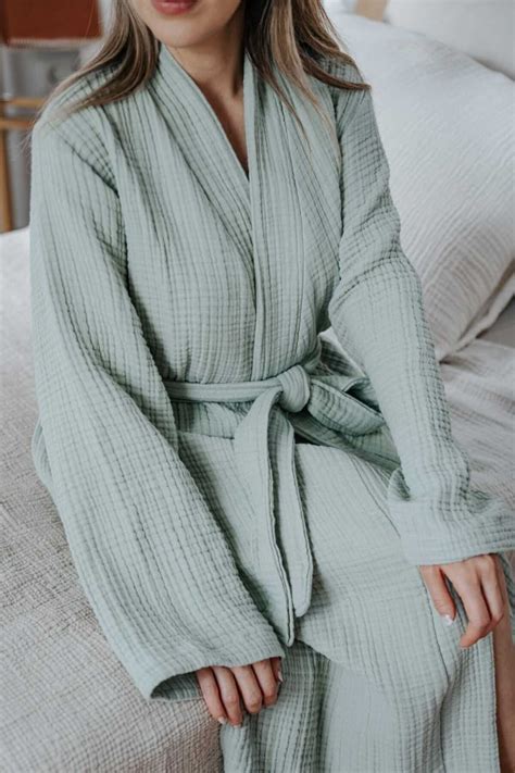 Mia 4 Kat Müslin Kimono Model Bornoz/sabahlık Yeşil Renk Fiyatı ...