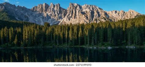 Landscape Lake Carezza Italian Lago Di Stock Photo 1968061177