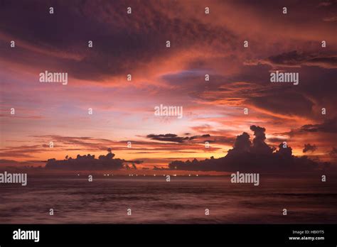 Colored Sunset At Balian Beach Bali Indonesia Stock Photo Alamy