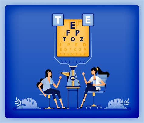 Optical health illustration of patient use optometry to help