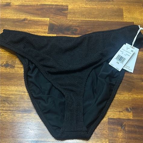 Good American Swim Nwt Good American Black Textured Bikini Bottom Size Poshmark
