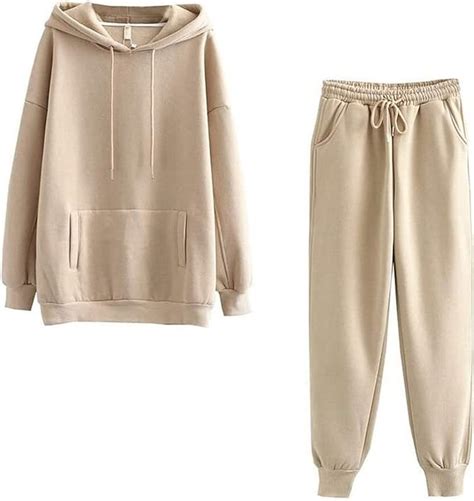 Winter Women Tracksuit Pieces Sets Cotton Fleece Hoodie Sweatshirts