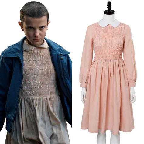 Stranger Things Cosplay Eleven Millie Bobby Brown Cosplay Costume Dress ...