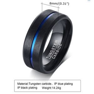 Black and Blue Promise Rings for Couples, His and Her Promise Rings - Etsy