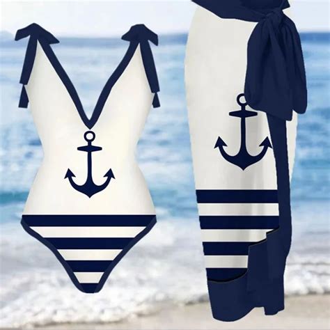 Swimsuit With Cover Up Set Bikini 2022 Woman Printed Lace Up Chic Onepiece Sexy Porn Suits