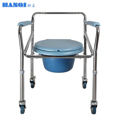 Walk Freely Commode Bucket With Brakes And Roll Wheels For The Disabled