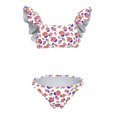 Детски бански за момичета Arena Vintage Ruffle Bralette Bikini Swimsuit Многоцветен 10 11