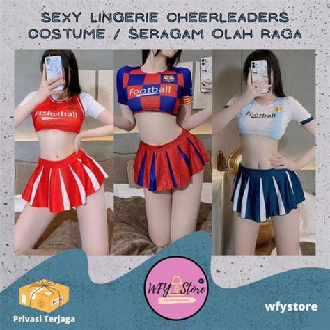 Jual Sexy Lingerie Cheerleaders Costume Tema Sepak Bola Wanita Dengan
