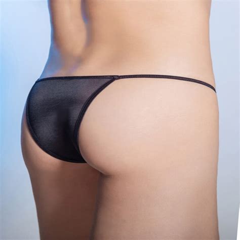 Mens Underwear Tight Sexy Translucent Hombre Temptation Silky Gloss Thongs Pouch Bikini Sexiest