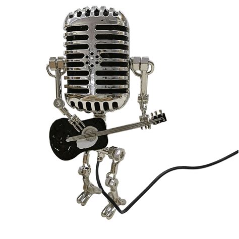 Tofotl Retro Robot Desk Lamp Table Lamp Steampunk Vintage Microphone
