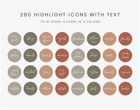 Earth Tones Instagram Story Highlight Icons Autumn Ig Etsy