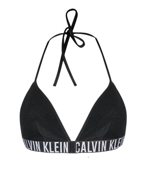 Calvin Klein Logo Underband Halterneck Bikini Top Farfetch
