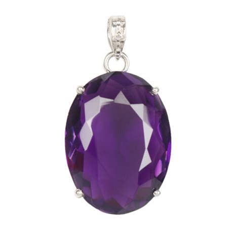 Labor erstellt violett Amethyst 80 Ct ovale Form 925 Silber Anhänger