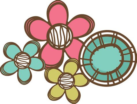 Doodle Flowers Svg Files For Scrapbooking Cardmaking Flower Svg Files