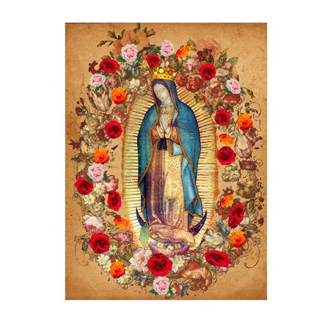 Our Lady Of Guadalupe Roses 206 Tilma Replica Print Picture Poster Etsy