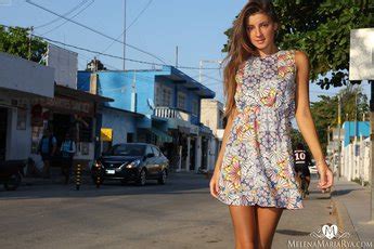 Melena Maria Rya Showing Her Round Ass Under Summer Dress 18 Photos