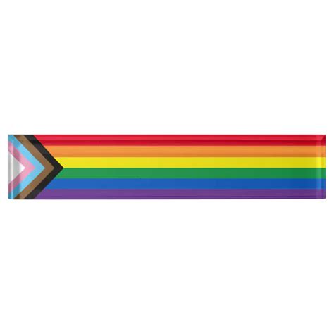 Lgbtq Rainbow Inclusive Diversity Gay Pride Flag Desk Name Plate Zazzle