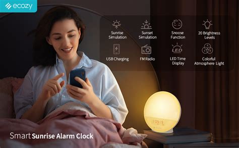 Ecozy Sunrise Alarm Clock For Heavy Sleepers Smart Wake Up Light With