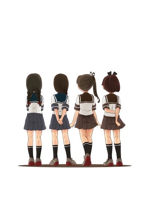 Safebooru 4girls Absurdres Ayanami Kancolle Black Hair Black Socks Blue Sailor Collar Blue