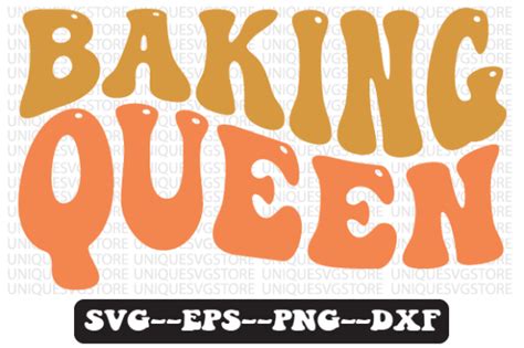 Baking Queen Wavy Retro Svg Design Graphic By Uniquesvgstore Creative