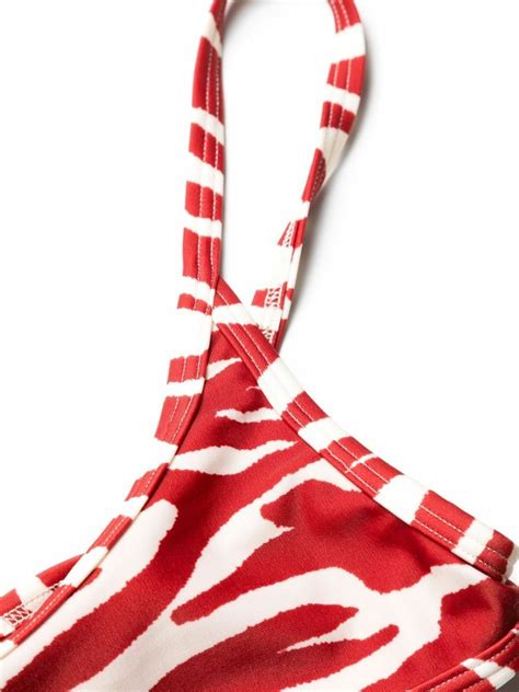 The Attico Red Zebra Print Bikini The Attico