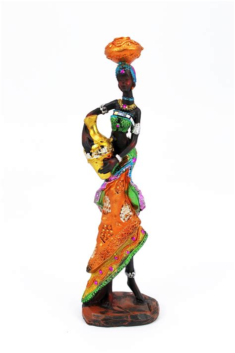 African Tribal Woman Figurine Traditional Ethnic Outfit Hand Etsy