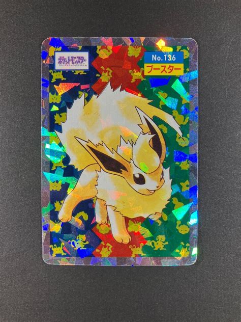 Topsun Flareon Prism Holo 136 Pokemon Card Japanese 1995 Nintendo Nm