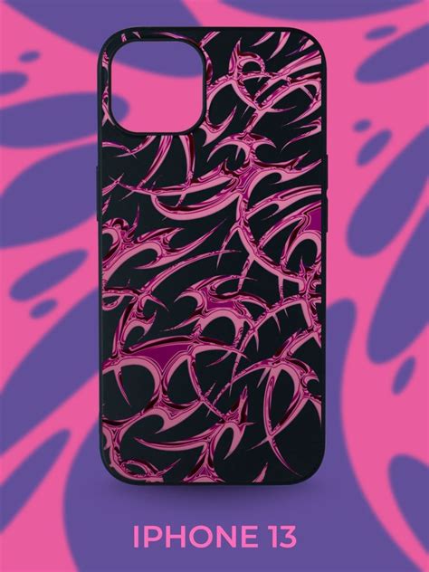 Чехол на IPhone 13 / Айфон 13 с принтом, черный, с рисунком ...