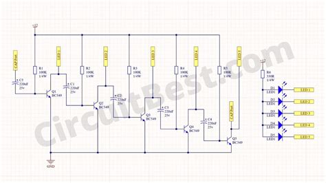 Simple Led Chaser Circuit With Bc Transistor Circuitbest