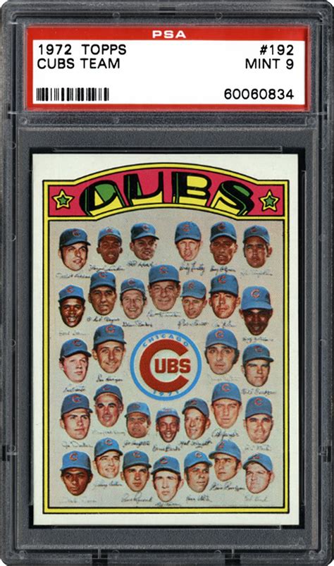 1972 Topps Cubs Team Psa Cardfacts™