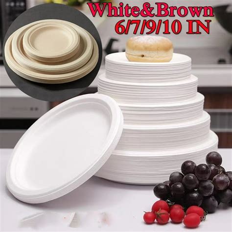 100 Compostable 6 Inch Paper Plates Heavy Duty Paper Plates