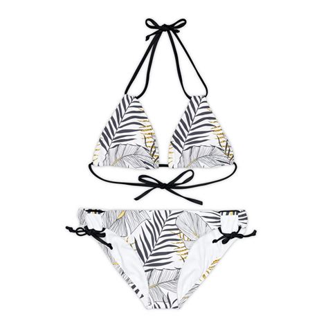 Tropical Strappy Bikini Set Aop Etsy