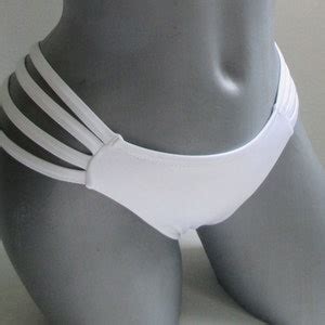 Cheeky Bikini Bottom Side Straps Oversized Bow Brazilian Bottoms Sexy Multi Straps Scrunch Back