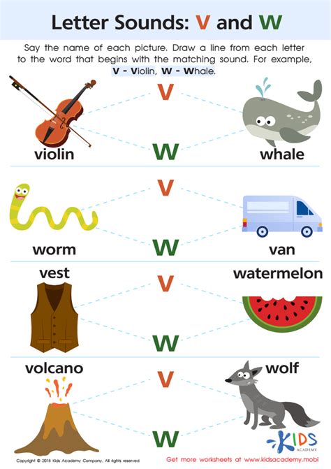 Letter V And W Sounds Worksheet Free Phonics Printable For Kids