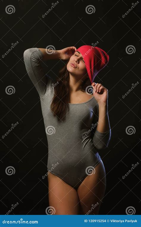 Beautiful Brunette Girl Posing In Studio During Model Tests And Stock Photo Image Of Lady