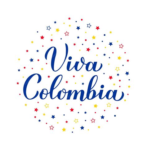 Premium Vector | Viva Colombia Long Live Colombia lettering in Spanish