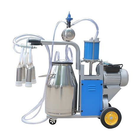 Vacuum Pump Cow Milking Machine With Stainless Steel Electric Piston