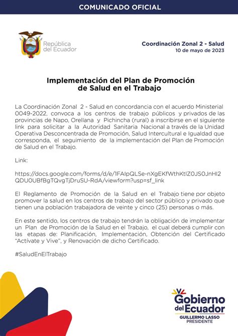 Coordinación Zonal 2 Salud on Twitter COMUNICADO La