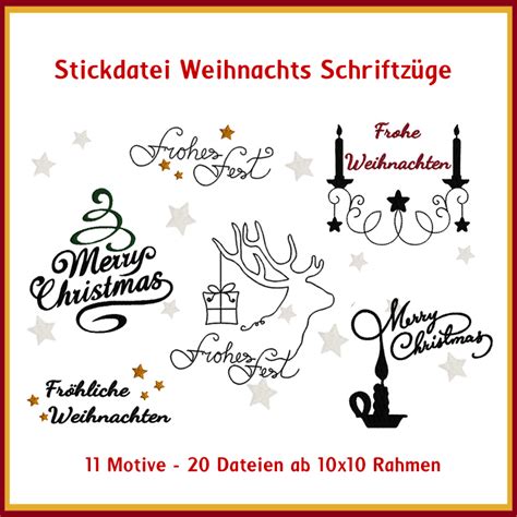 W Weihnachts Schriftz Ge Stickdatei Rock Queen Stickdateien