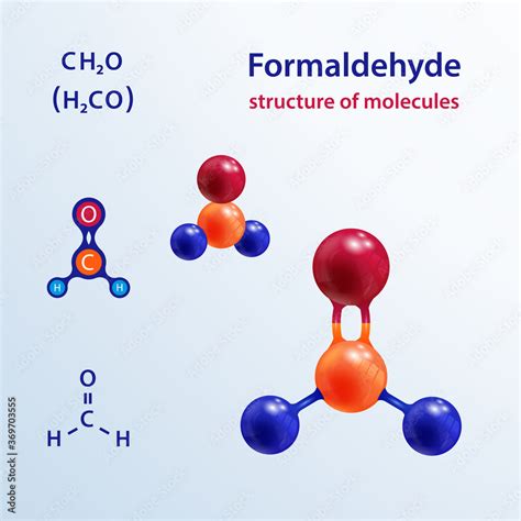 Structure Of Molecules 3 D Formaldehyde Formalin Molecule Icon And