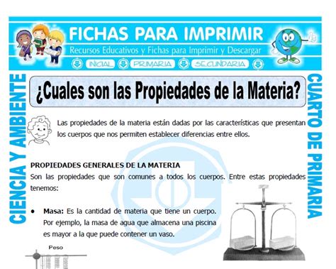 Ejemplos Propiedades Especificas De La Materia Para Ninos De Primaria