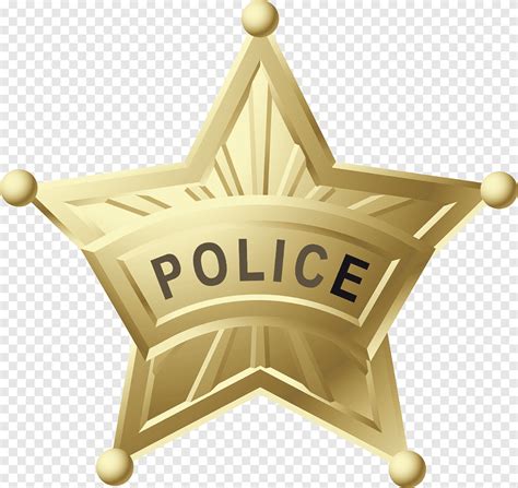 Gold Police Badge Illustration Police Officer Badge Star The Metal Star Badge Angle Stars